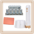 Clapio Cell Plus device with packaging and accessories on a beige background